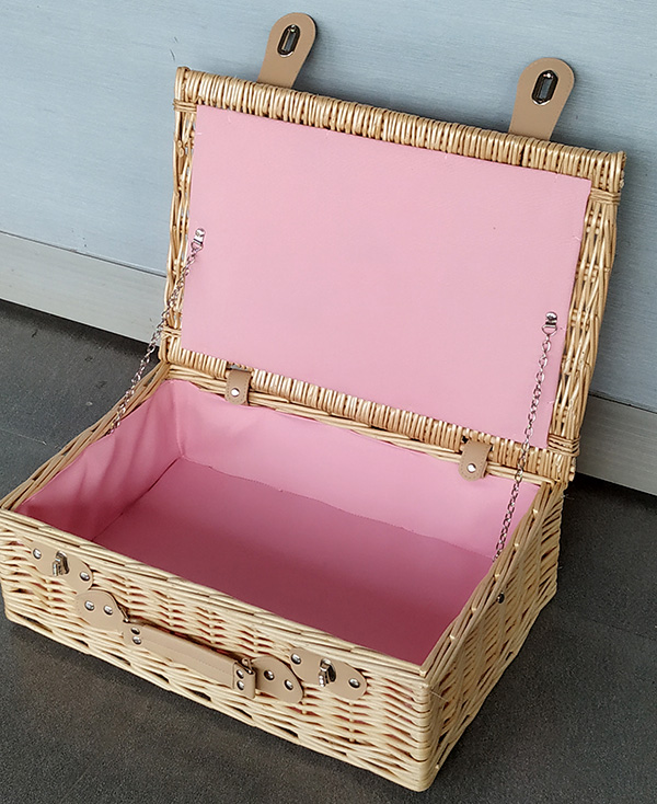 Rieten picknickmanden mand met deksel en handvat, rieten geschenkmanden lege ovale wilg geweven picknickmand snoepmand opbergmand bruiloftsmand